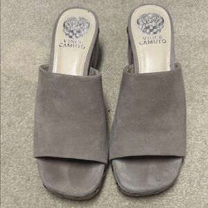Vince Camuto Women's Taupe Suede Mules
